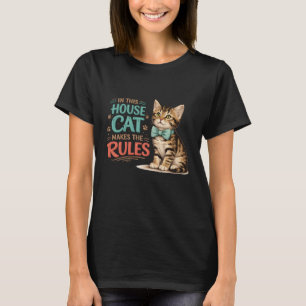 "In dit huis bepaalt de kat de regels" Kitten Boog T-shirt