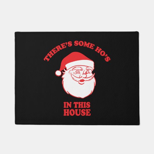 In dit huis Grappige Kerstman Deurmat (Voorkant)