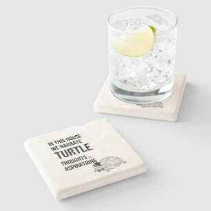 IN DIT HUIS Grappige schildpad liefhebbers citaat Stenen Onderzetter