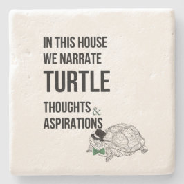 IN DIT HUIS Grappige schildpad liefhebbers citaat Stenen Onderzetter