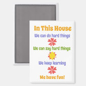 In dit huis "huisregels" magneet (Voorkant / Achterkant)