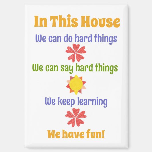 In dit huis "huisregels" magneet (Voorkant)