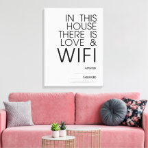 In dit huis is er liefde en WiFi Wall Art