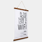 In dit huis is er liefde en WiFi Wall Art Hangend Wandkleed (Gebogen)