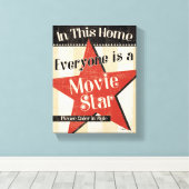 In dit Huis is iedereen een ster Canvas Afdruk (Insitu (Houten vloer))