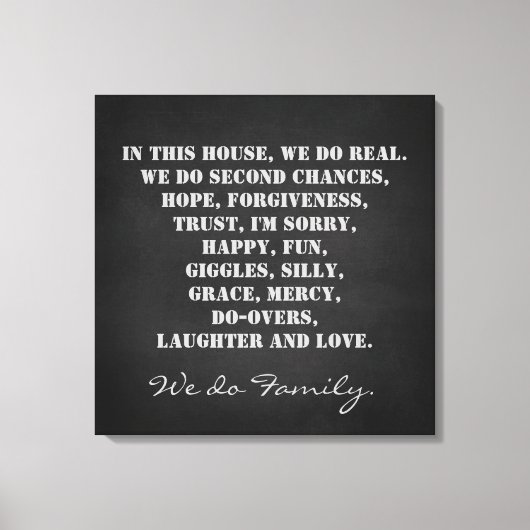 In dit Huis maken we een familiekrijfdruk Canvas Afdruk (Voorkant)