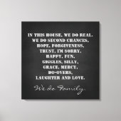 In dit Huis maken we een familiekrijfdruk Canvas Afdruk (Voorkant)