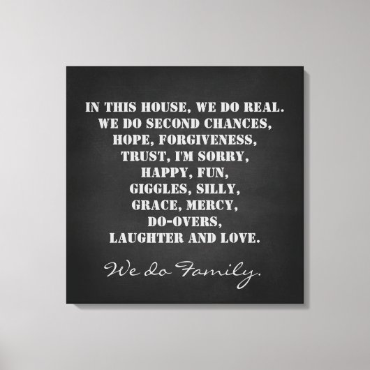 In dit Huis maken we een familiekrijfdruk Canvas Afdruk (Voorkant)