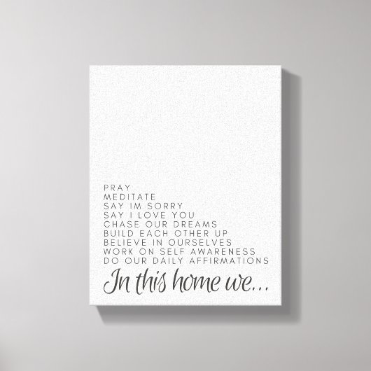 In dit huis: Positieve quote Canvas Wall Art Afdruk (Voorkant)