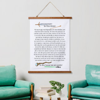 In dit huis zijn we geeks gedicht muur hangend wandkleed