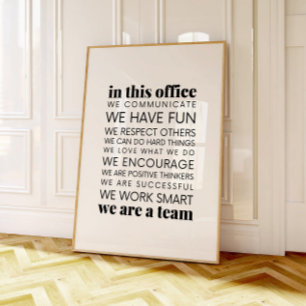 In dit kantoor regelen, Teamwork Citaat Afdrukken Poster