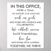 In dit kantoor zijn we een team – inspirerend werk poster (Voorkant)
