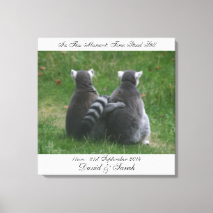 In dit moment stond de tijd stil - Lemur Love Canvas Afdruk