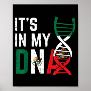 in DNA Mexicaanse Vlag Trots Mexico Trots Mannen V Poster