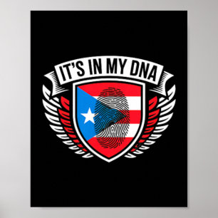 in DNA Vingerafdruk in Puerto Rico Riaanse Vlag Tr Poster
