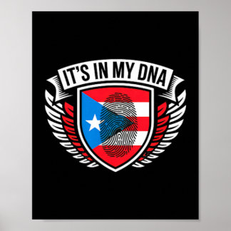 in DNA Vingerafdruk in Puerto Rico Riaanse Vlag Tr Poster