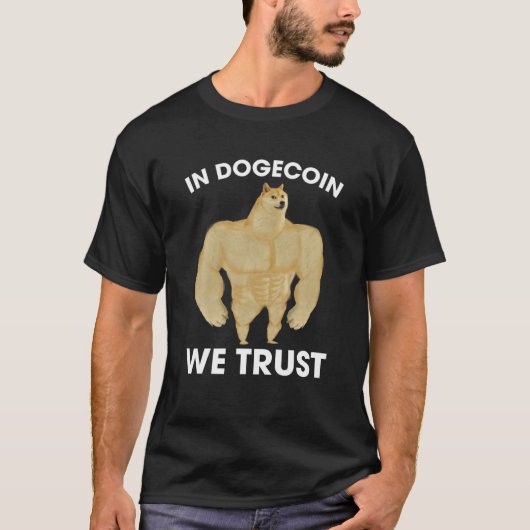 In Doekoetsen in We Trust Funny Doge Crypto Meme H T-shirt (Voorkant)