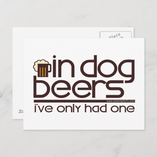 In Dog Beers.... Briefkaart (Voorkant / Achterkant)