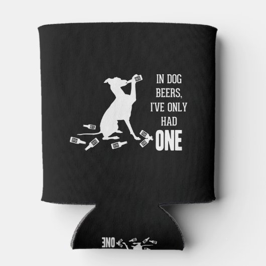 In Dog Beers heb ik maar één grappige prijsvraag Blikjeskoeler (Achterkant)