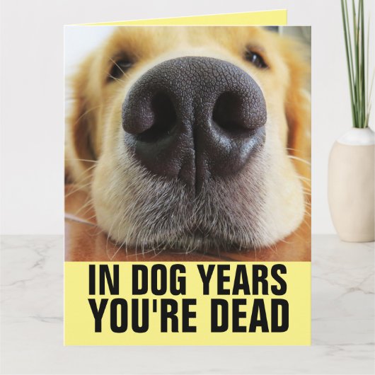IN DOG JAREN BEN JE DODE FUNNY BIG BIRTHDAY KAART (Voorkant)