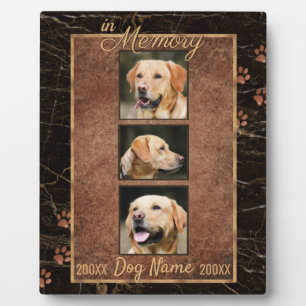 In Dog Memory Marble Rustic Gold Keepomwille Fotoplaat
