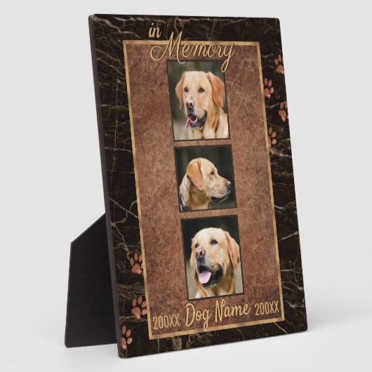 In Dog Memory Marble Rustic Gold Keepomwille Fotoplaat (Zijkant)