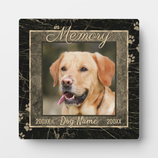 In Dog Memory Marble Rustic Sepia Keepomwille Fotoplaat (Voorkant)