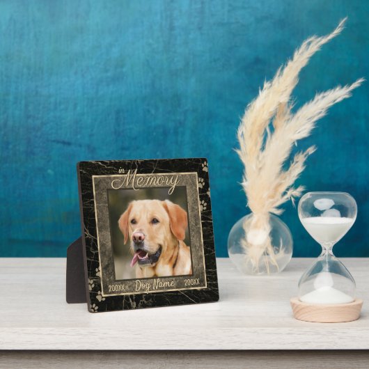 In Dog Memory Marble Rustic Sepia Keepomwille Fotoplaat (Insitu)
