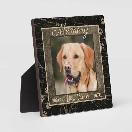 In Dog Memory Marble Rustic Sepia Keepomwille Fotoplaat (Voorkant)
