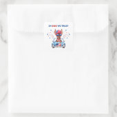 In Dog vertrouwen we op Square Sticker (Tas)