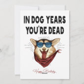 In Dog Years ben je dood, grappige Birthday Kaart (Achterkant)