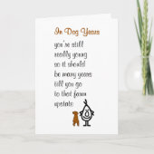 In Dog Years - een grappig verjaardagsgedicht Kaart (Voorkant)