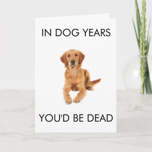 In Dog Years You'd Be Dead Birthday Card Kaart (Voorkant)