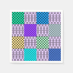 In donkere veelkleurige tonen, retro geometrisch servet