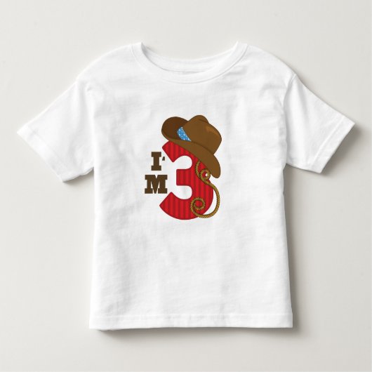 In drie cowboyverjaardagen kinder shirts (Voorkant)