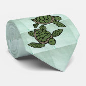 In drievoudig stropdas van zeeen schildpadden (Opgerold)