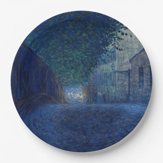 In Dusk (nachtlandschap) (Evening Scene) Papieren Bordje (Voorkant)