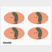 In een augurk ovale sticker (Vel)