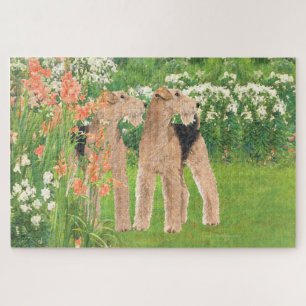 In een bloementuin legpuzzel
