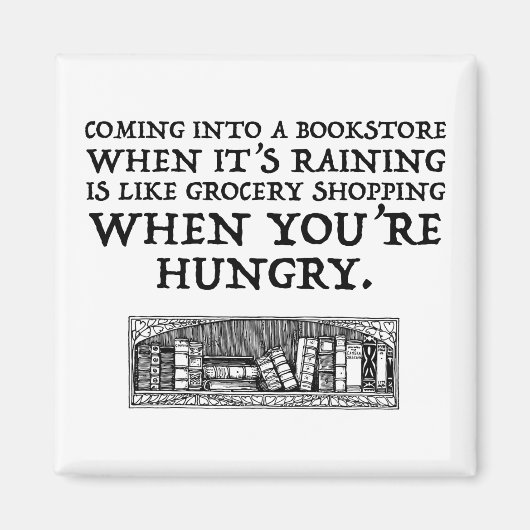 In een boekwinkel komen als het regent magneet (Voorkant)