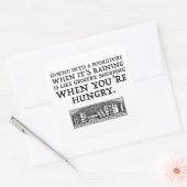 In een boekwinkel komen als het regent vierkante sticker (Envelop)