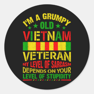 In een chagrijnige oude Vietnam Veteran Shirt Viet Ronde Sticker
