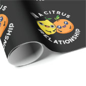 In een Citrus Relatie Funny Fruit Pun Dark BG Cadeaupapier (Rol Hoek)