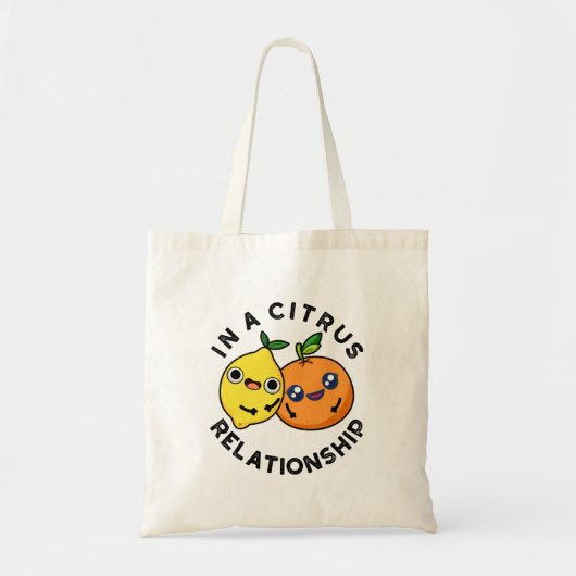 In een Citrus Relatie Funny Fruit Pun Tote Bag (Voorkant)