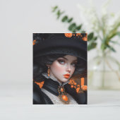 In een close-up van een persoon die een pet draagt briefkaart (Staand voorkant)