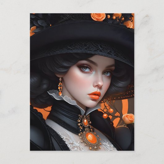 In een close-up van een persoon die een pet draagt briefkaart (Voorkant)