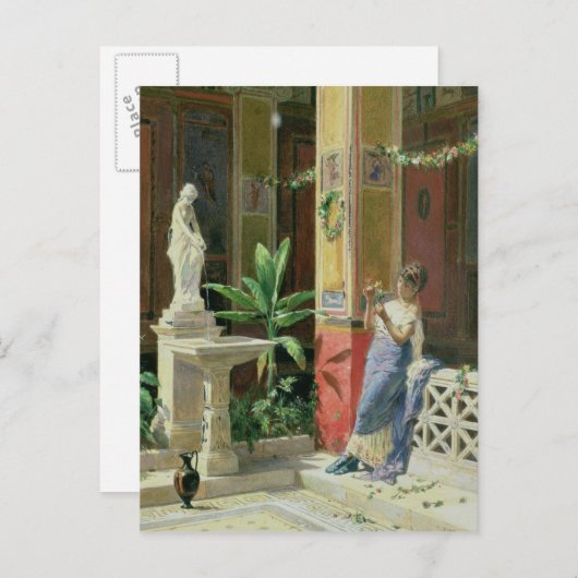 In een Courtyard in Pompeii, 1878 Briefkaart (Voorkant / Achterkant)