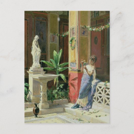 In een Courtyard in Pompeii, 1878 Briefkaart (Voorkant)