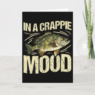 In een Crappie stemming Grappig vissen Retro Kaart