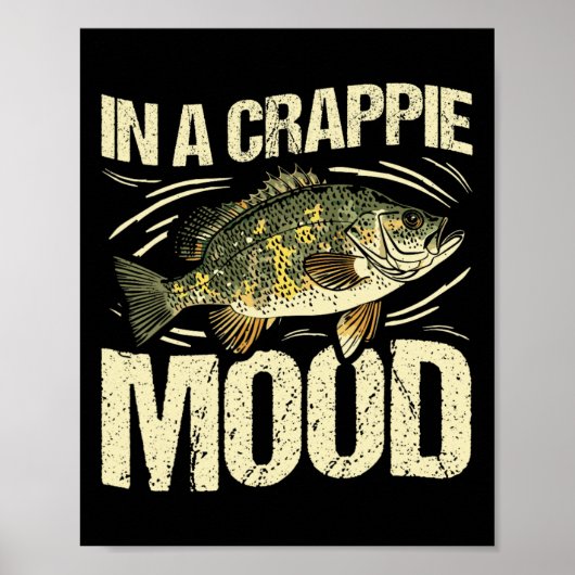 In Een Crappie Stemming Grappig Vissen Retro Poster (Voorkant)